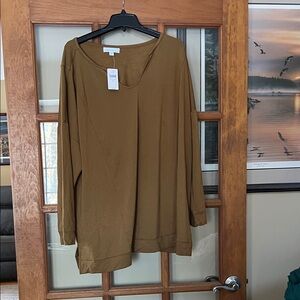 J. Jill Earthy Brown Long Sleeve Top